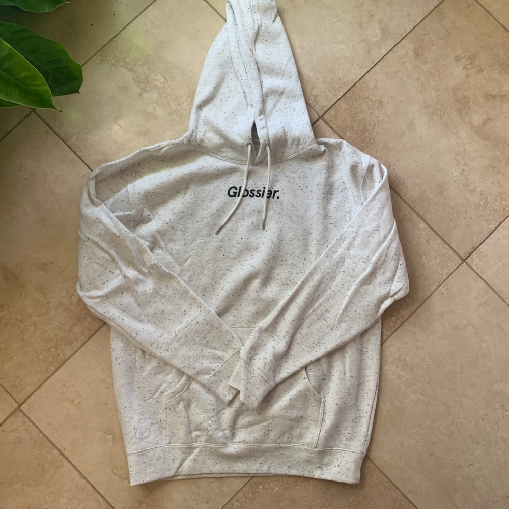 Glossier terrazzo hoodie - size large **never worn!**